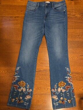 DRIFTWOOD Kelly Floral Embroidery Bootcut Jeans 29